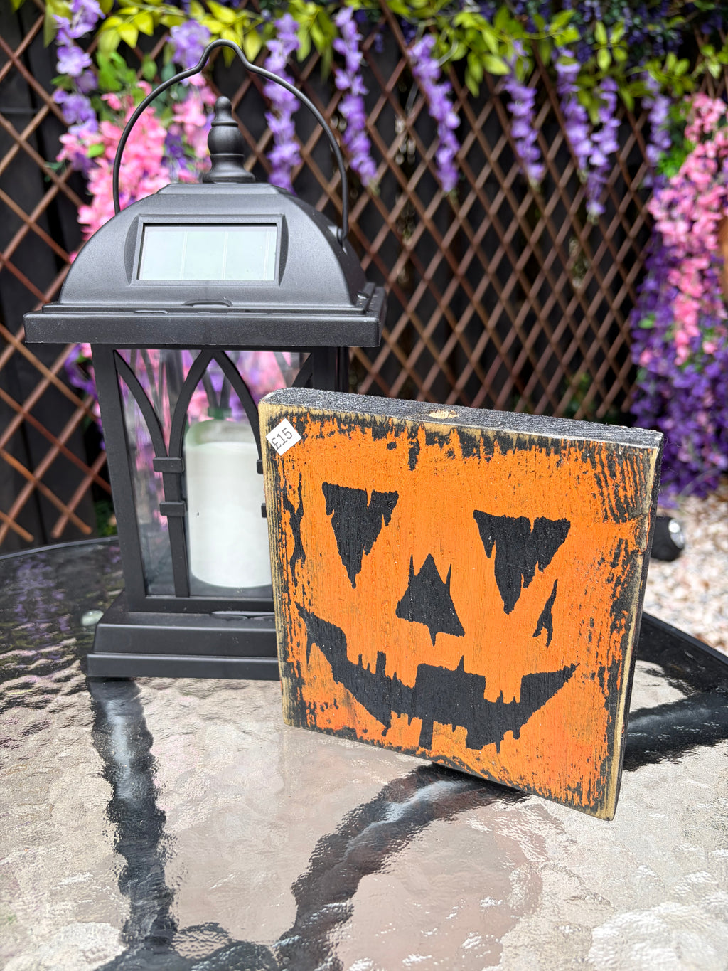 Rustic Halloween Wooden Block Collection– Hand-Painted Jack-o'-Lantern, Skull, and Haunted House Decor
