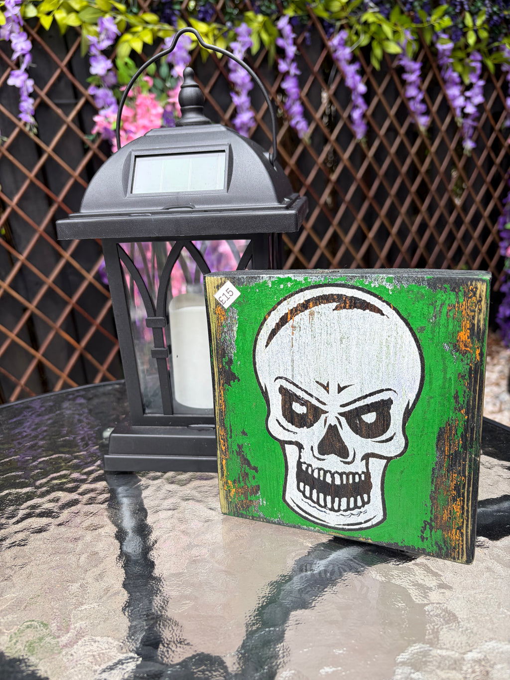 Rustic Halloween Wooden Block Collection– Hand-Painted Jack-o'-Lantern, Skull, and Haunted House Decor