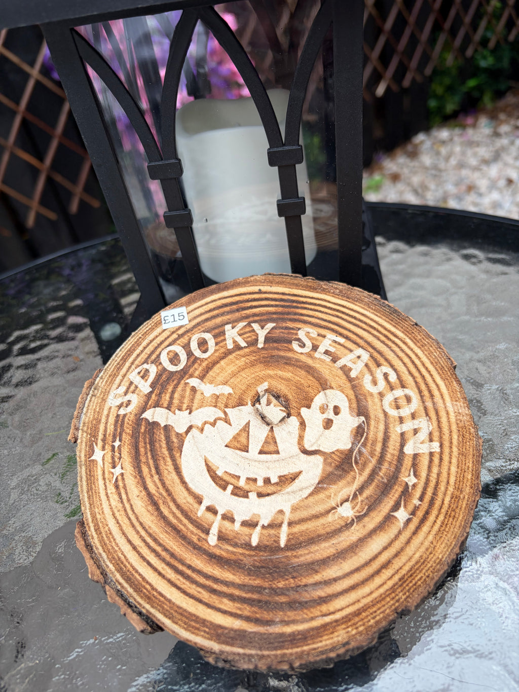 Handmade Halloween Wood Slice Decor – Spooky Season Set