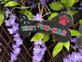 Handmade Wooden Dog Bone "Merry Paw-mas" Christmas Ornament