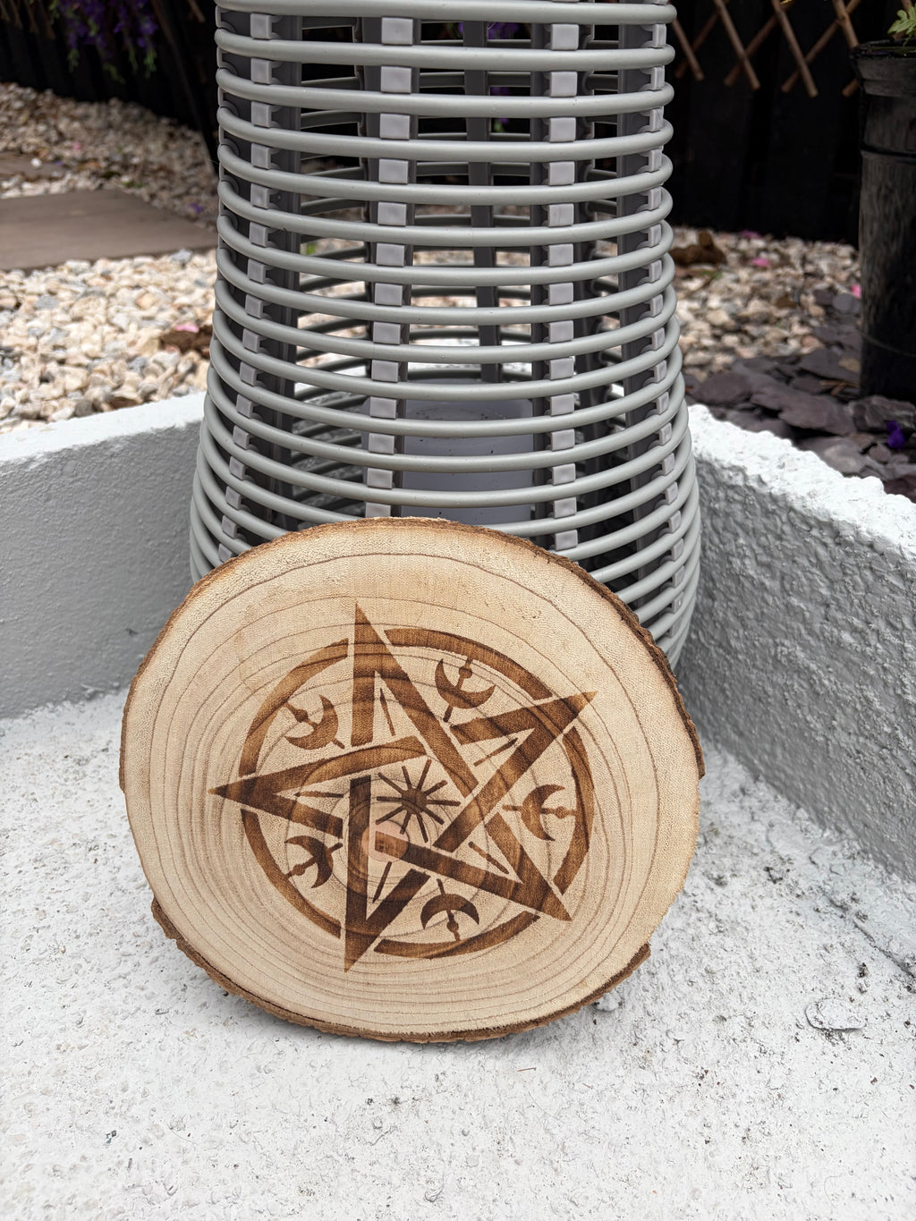 Large Handmade Celestial & Witchy Wood Collection Slices – Gothic / Pagan Decor