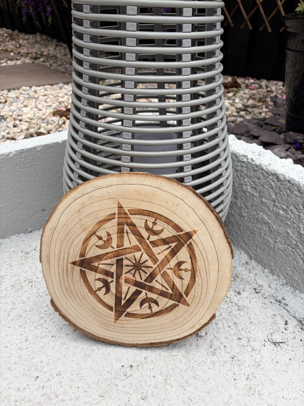 Large Handmade Celestial & Witchy Wood Collection Slices – Gothic / Pagan Decor
