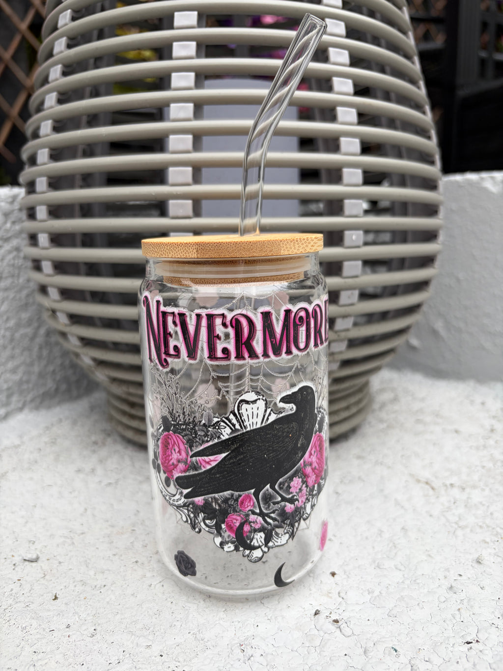 Gothic & Sassy Iced Coffee Glass Cans – "Nevermore" & "It's Fine" Styles