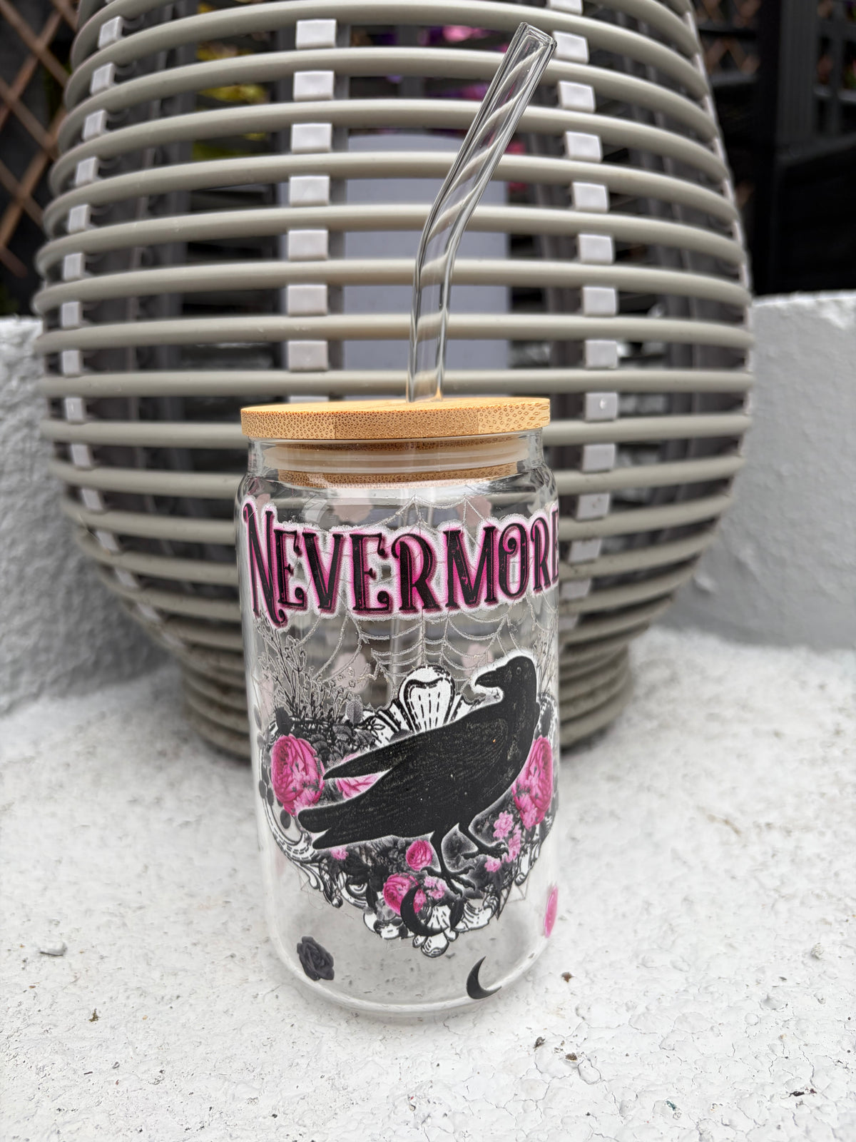Gothic & Sassy Iced Coffee Glass Cans – "Nevermore" & "It's Fine" Styles