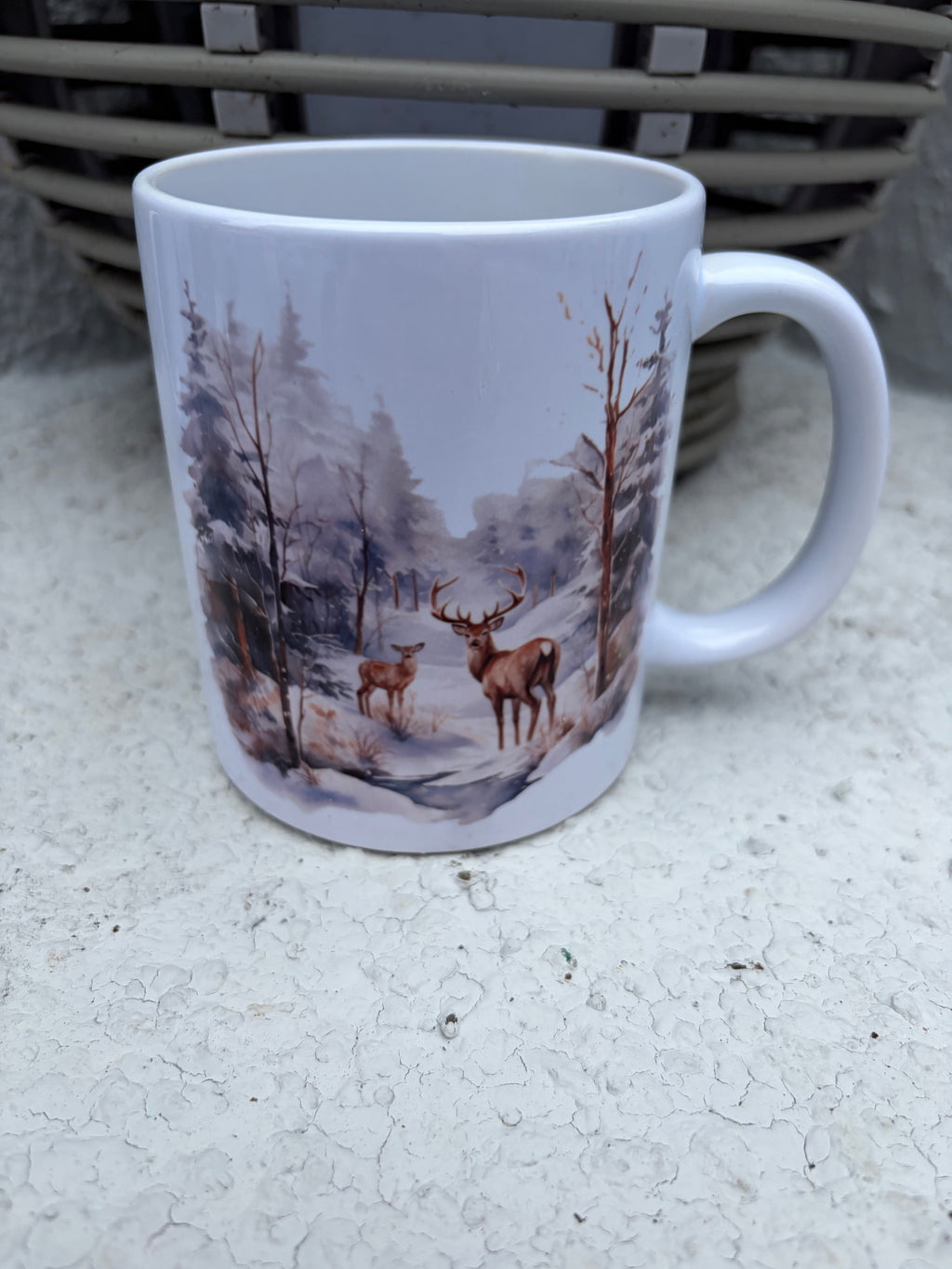 Set of 6 Wildlife Woodland Animal Mugs - Wolf, Fox, Deer, Lynx, Moose