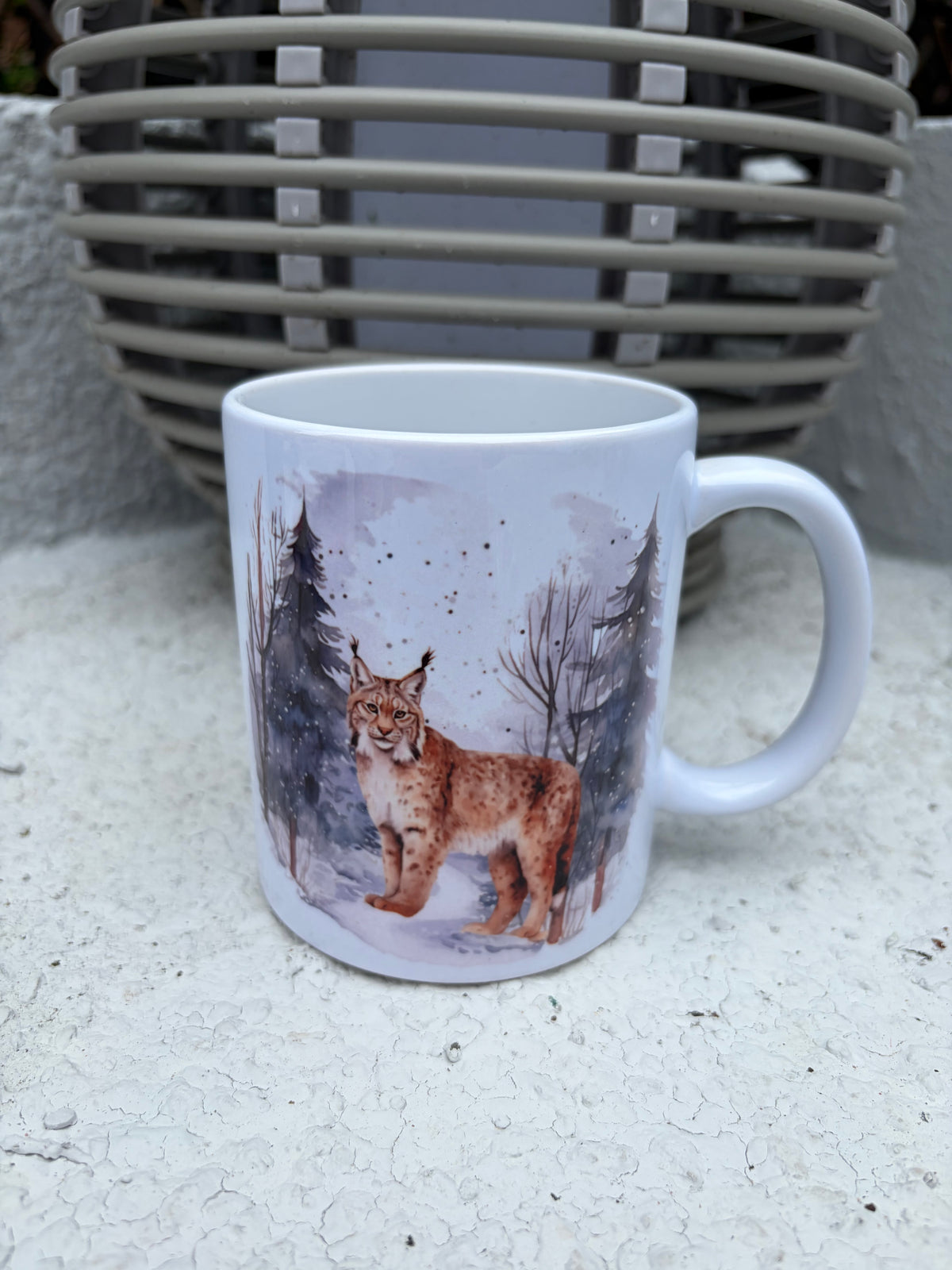 Set of 6 Wildlife Woodland Animal Mugs - Wolf, Fox, Deer, Lynx, Moose