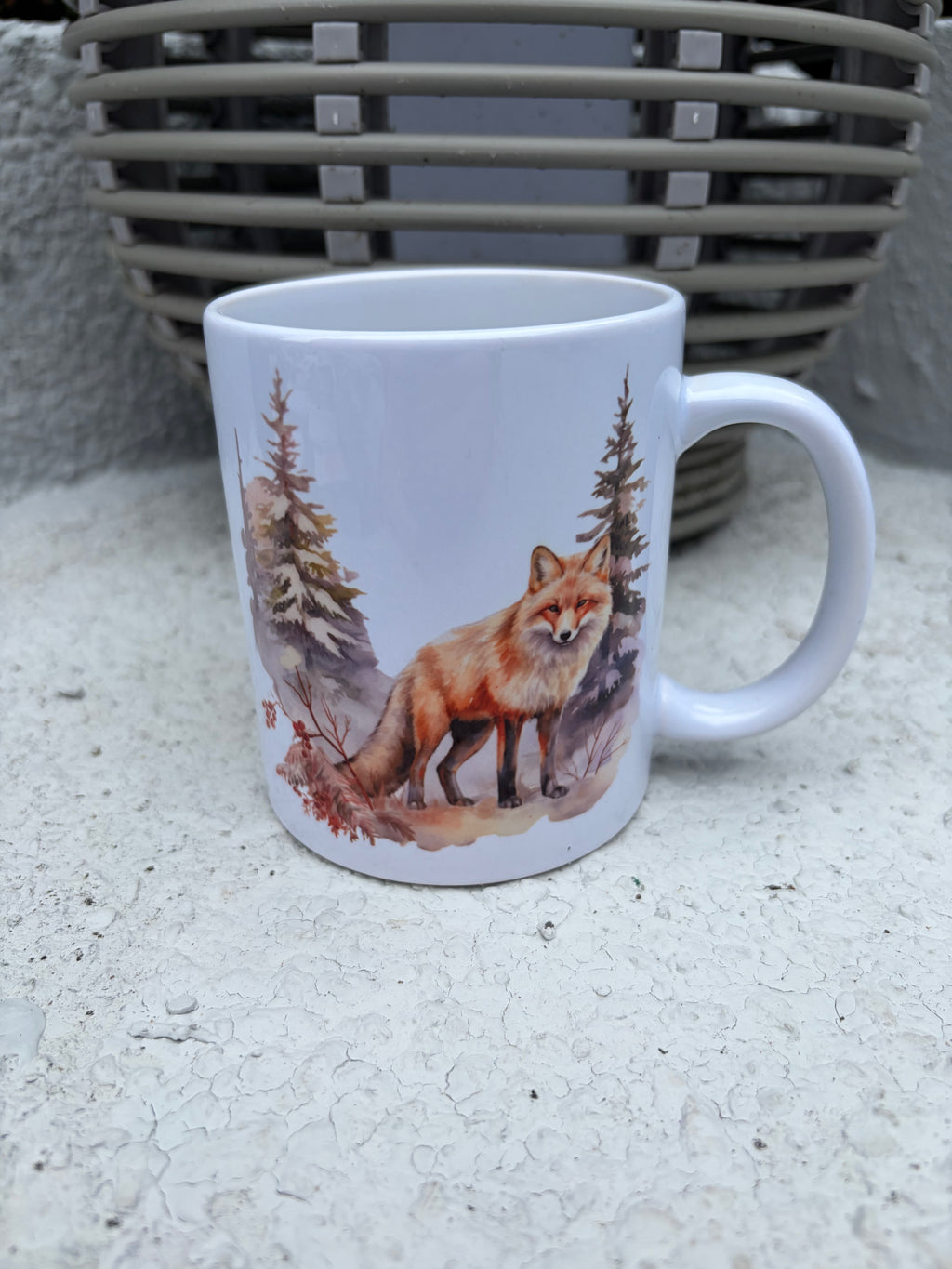 Set of 6 Wildlife Woodland Animal Mugs - Wolf, Fox, Deer, Lynx, Moose