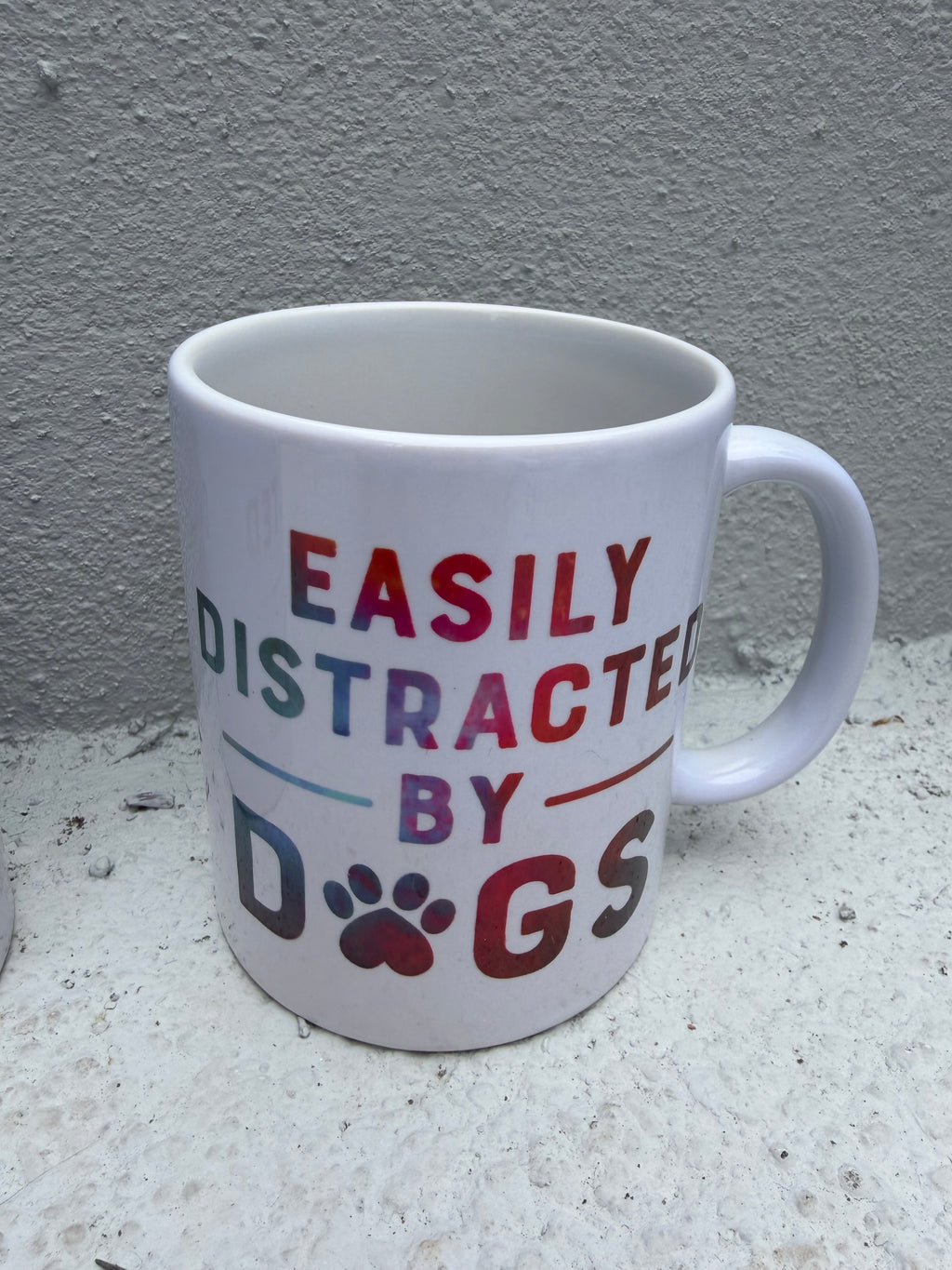 Him & Her Pair of "Easily Distracted By Dogs" Mugs – Rainbow & Galaxy Designs