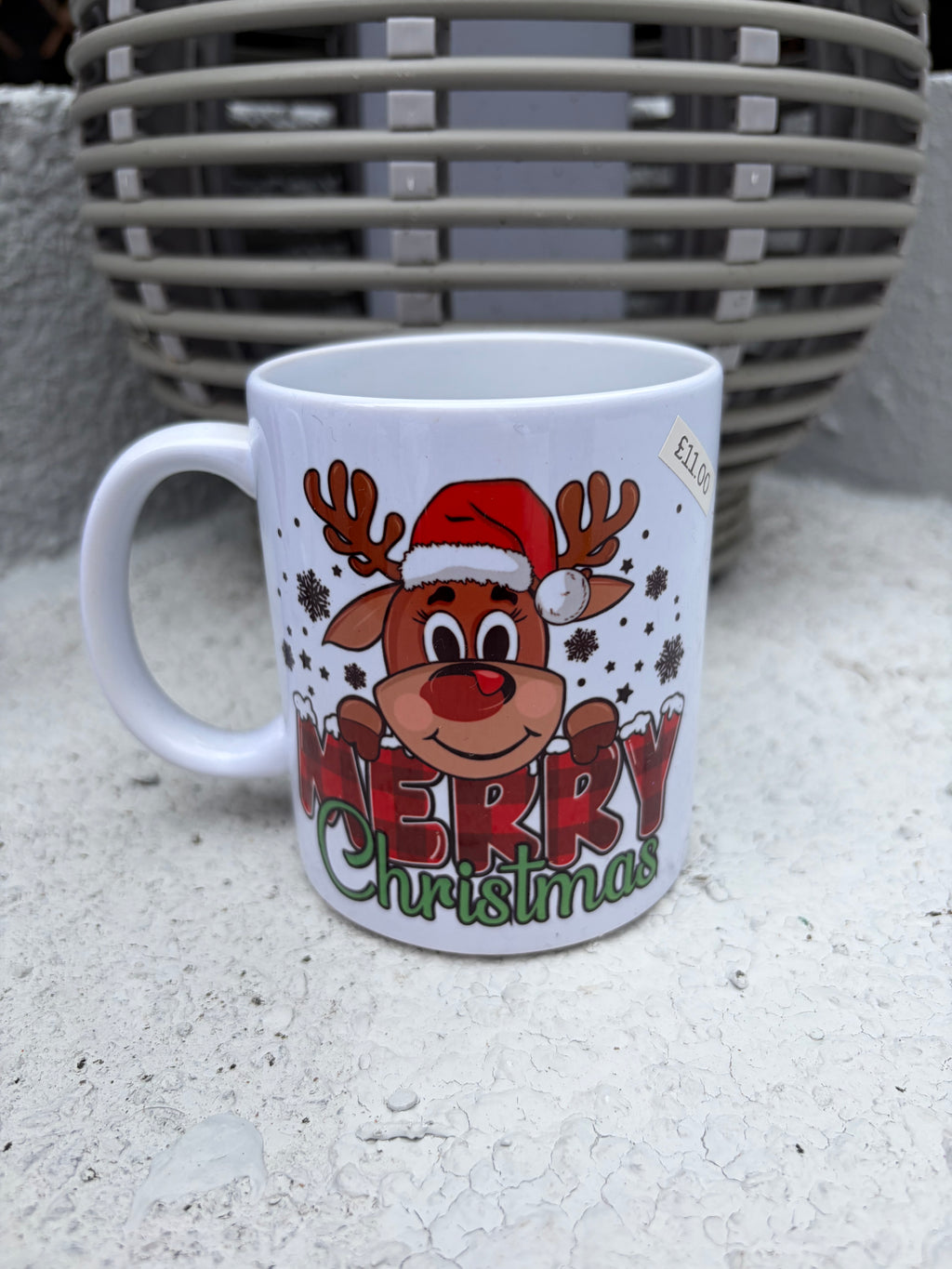 Adorable "Merry Christmas" Reindeer Mug – Festive Holiday Decor