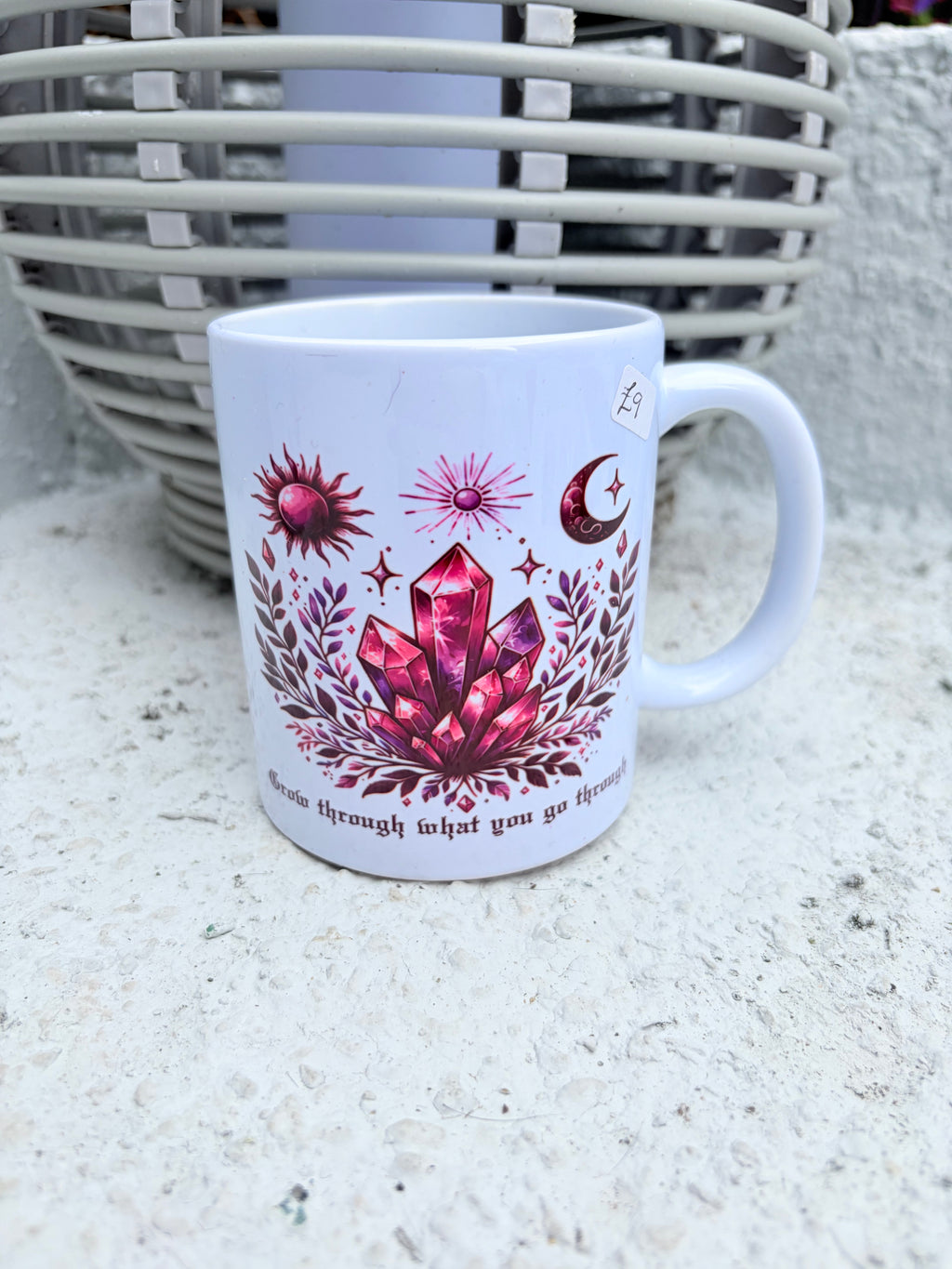 Celestial Crystal Mug Set – Amethyst Vibes & Spiritual Affirmations