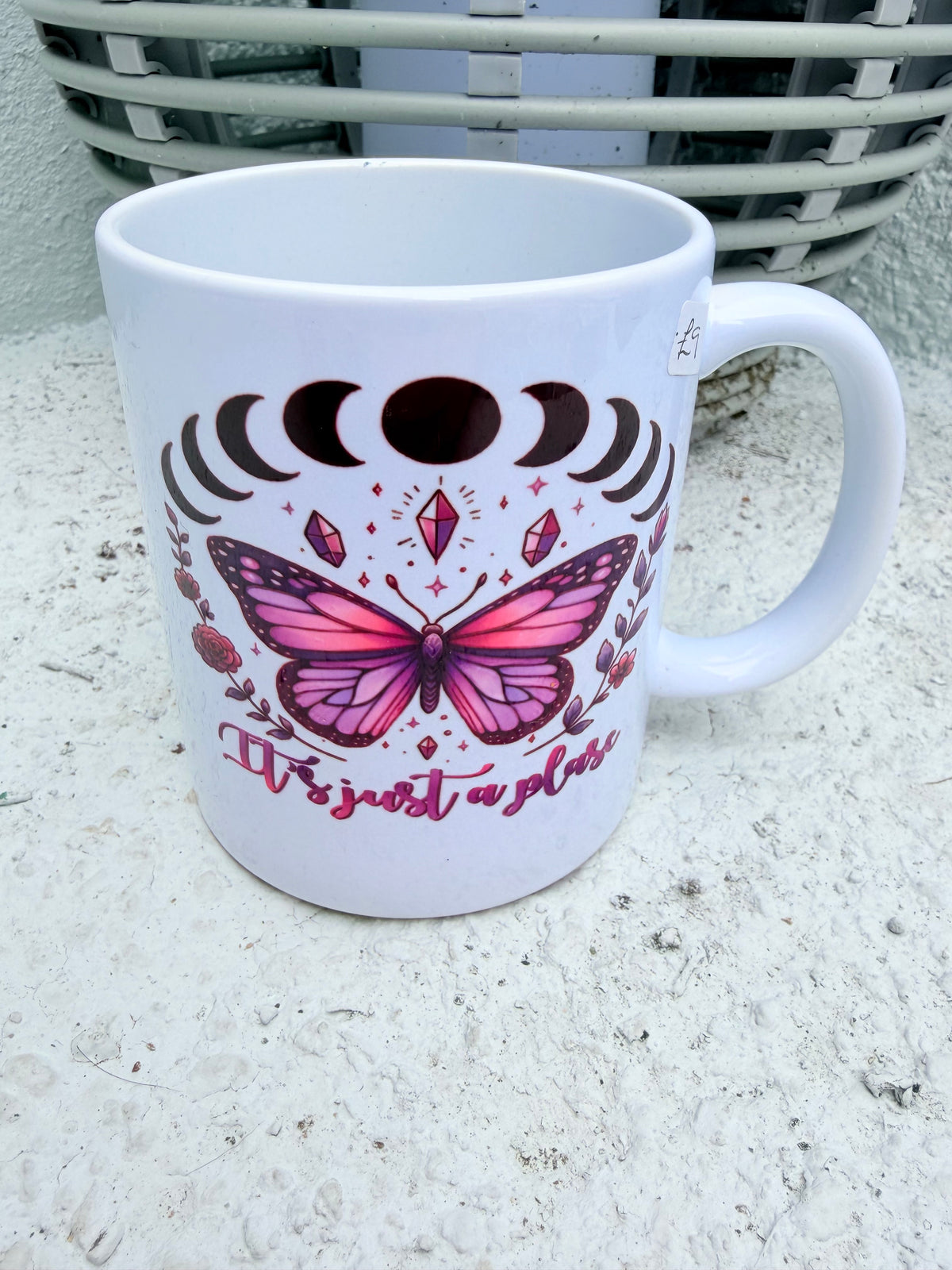 "It's Just a Phase" Butterfly & Moon Phase Mug – Celestial Decor