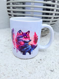Stunning Artistic Wolf Mug – Vibrant Watercolor Galaxy Design