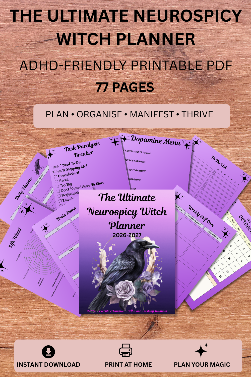 The Ultimate Neurospicy Witch Planner – Colour + Print-Friendly Bundle
