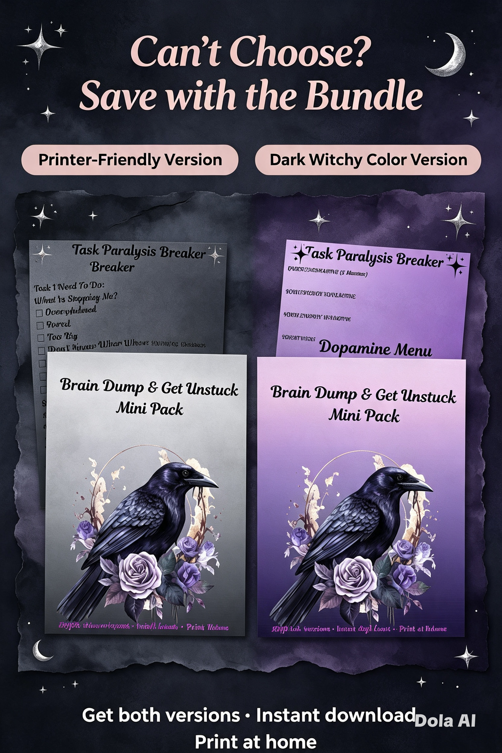 Brain Dump & Get Unstuck Mini Bundle | Printable PDF