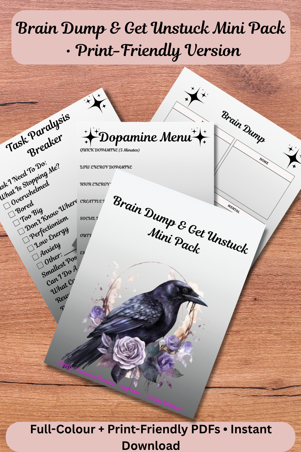 Brain Dump & Get Unstuck Mini Pack- Print Friendly